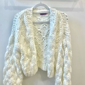Edikted white cable knit sweater